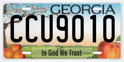 GA license plate CCU9010