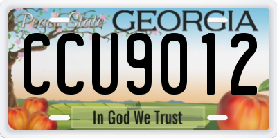 GA license plate CCU9012
