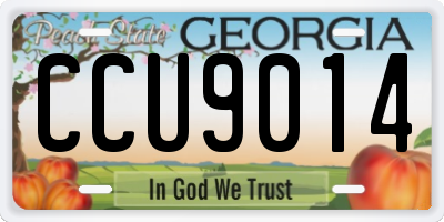 GA license plate CCU9014