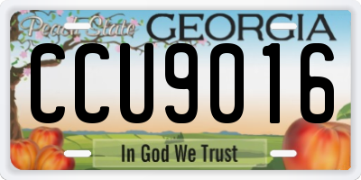 GA license plate CCU9016