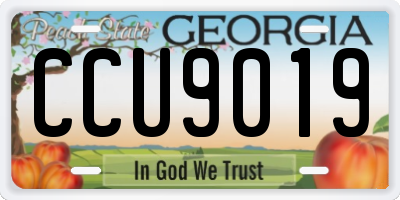 GA license plate CCU9019