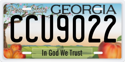 GA license plate CCU9022