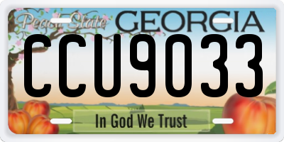 GA license plate CCU9033