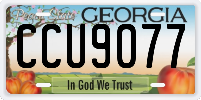 GA license plate CCU9077