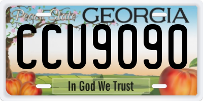 GA license plate CCU9090