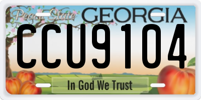 GA license plate CCU9104