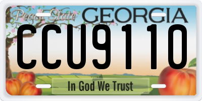 GA license plate CCU9110