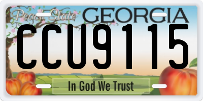 GA license plate CCU9115
