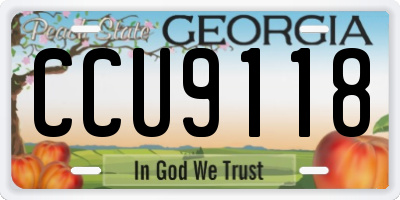 GA license plate CCU9118