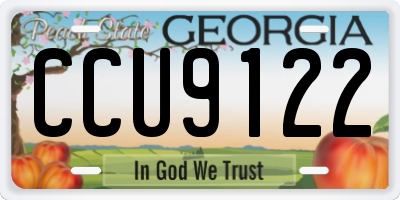 GA license plate CCU9122
