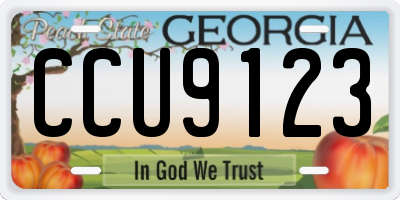 GA license plate CCU9123