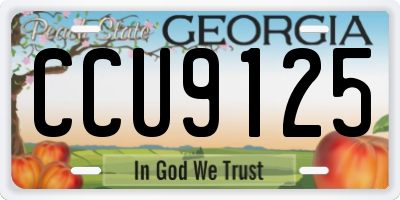 GA license plate CCU9125