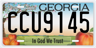 GA license plate CCU9145
