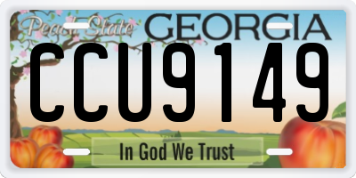 GA license plate CCU9149
