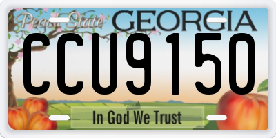 GA license plate CCU9150