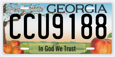 GA license plate CCU9188