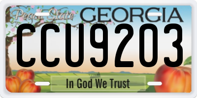 GA license plate CCU9203