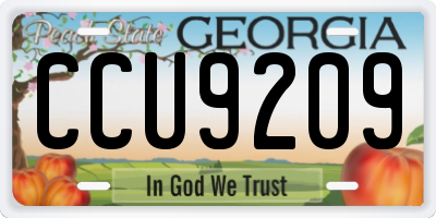 GA license plate CCU9209