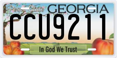 GA license plate CCU9211