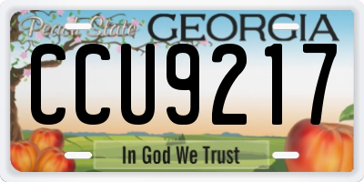 GA license plate CCU9217