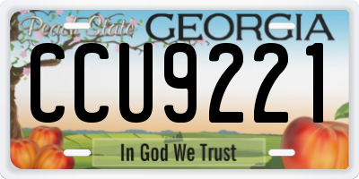 GA license plate CCU9221