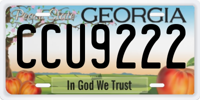 GA license plate CCU9222