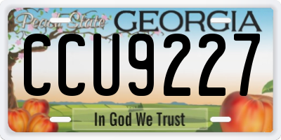 GA license plate CCU9227