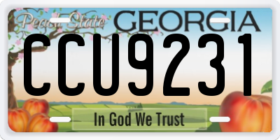 GA license plate CCU9231