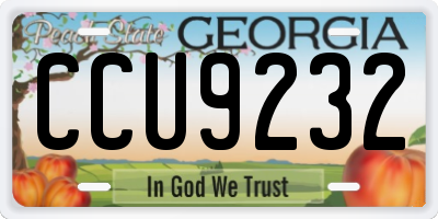 GA license plate CCU9232