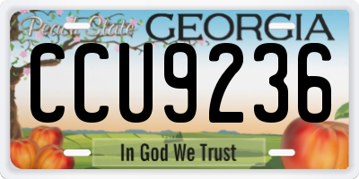 GA license plate CCU9236