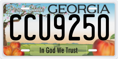 GA license plate CCU9250