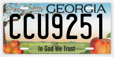 GA license plate CCU9251