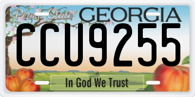 GA license plate CCU9255