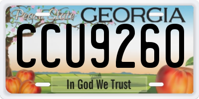GA license plate CCU9260