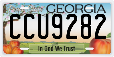 GA license plate CCU9282