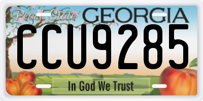 GA license plate CCU9285