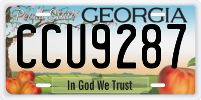 GA license plate CCU9287