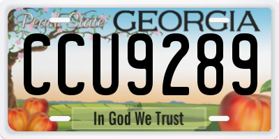 GA license plate CCU9289