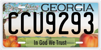GA license plate CCU9293