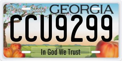 GA license plate CCU9299