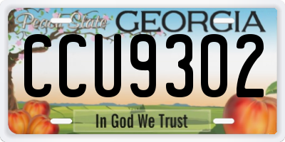 GA license plate CCU9302