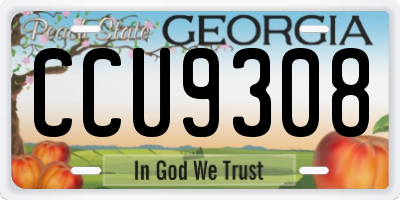 GA license plate CCU9308