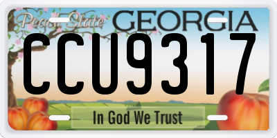 GA license plate CCU9317