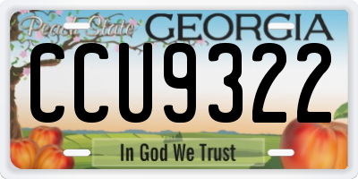 GA license plate CCU9322