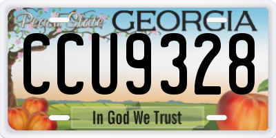 GA license plate CCU9328