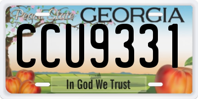 GA license plate CCU9331