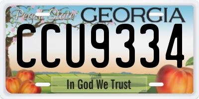 GA license plate CCU9334
