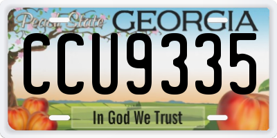 GA license plate CCU9335
