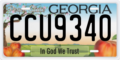 GA license plate CCU9340