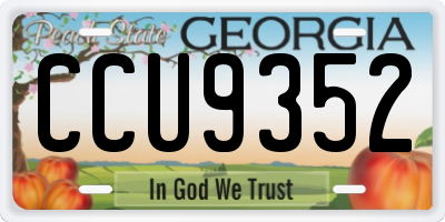 GA license plate CCU9352